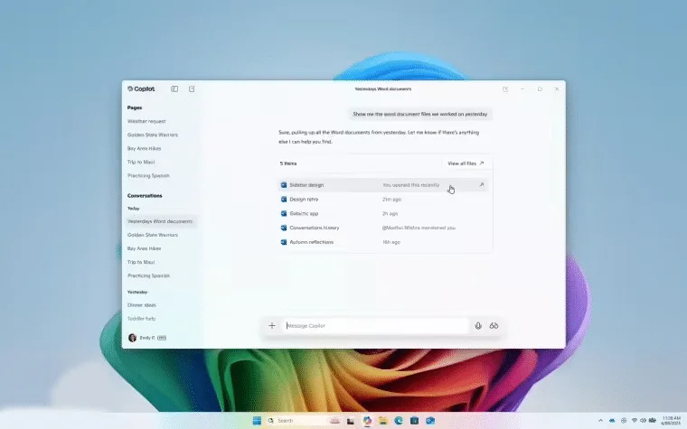 微软 Win11 Copilot 应用新功能:文件搜索与视觉助手开启测试插图 微软 Win11 Copilot 应用新功能:文件搜索与视觉助手开启测试插图