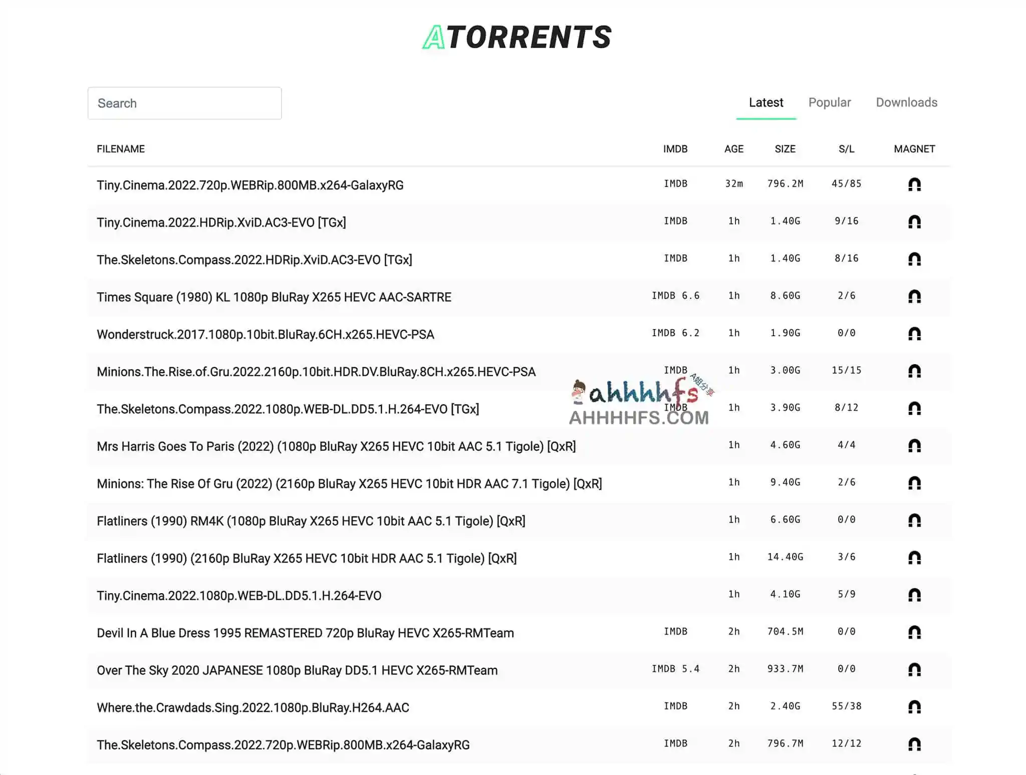 种子磁力搜索引擎-ATORRENTS