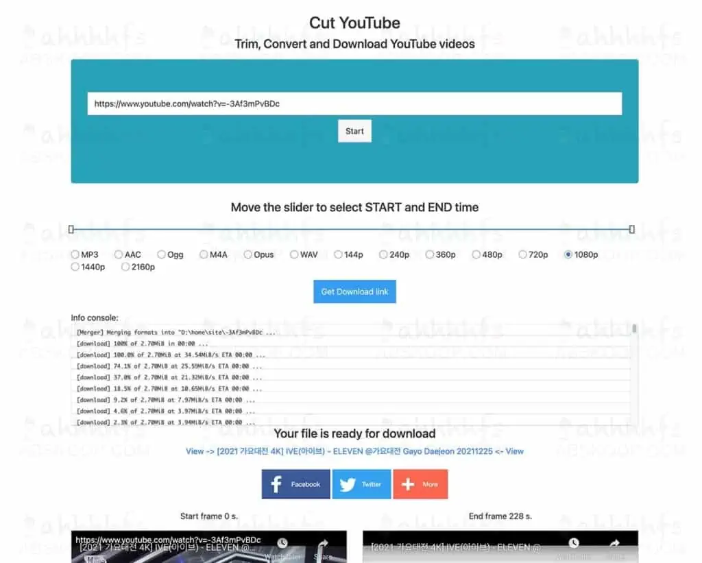 Cut YouTube 免费在线剪辑下载YouTube视频