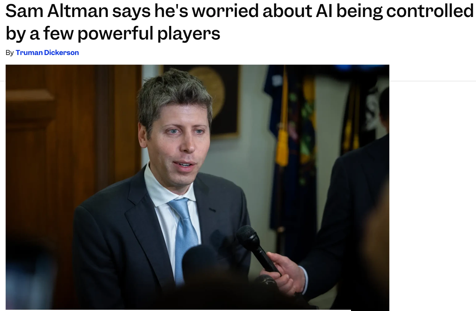 OpenAI CEO奥尔特曼担忧AI被少数主体掌控,暗指Anthropic“以安全换自由”插图 OpenAI CEO奥尔特曼担忧AI被少数主体掌控,暗指Anthropic“以安全换自由”插图