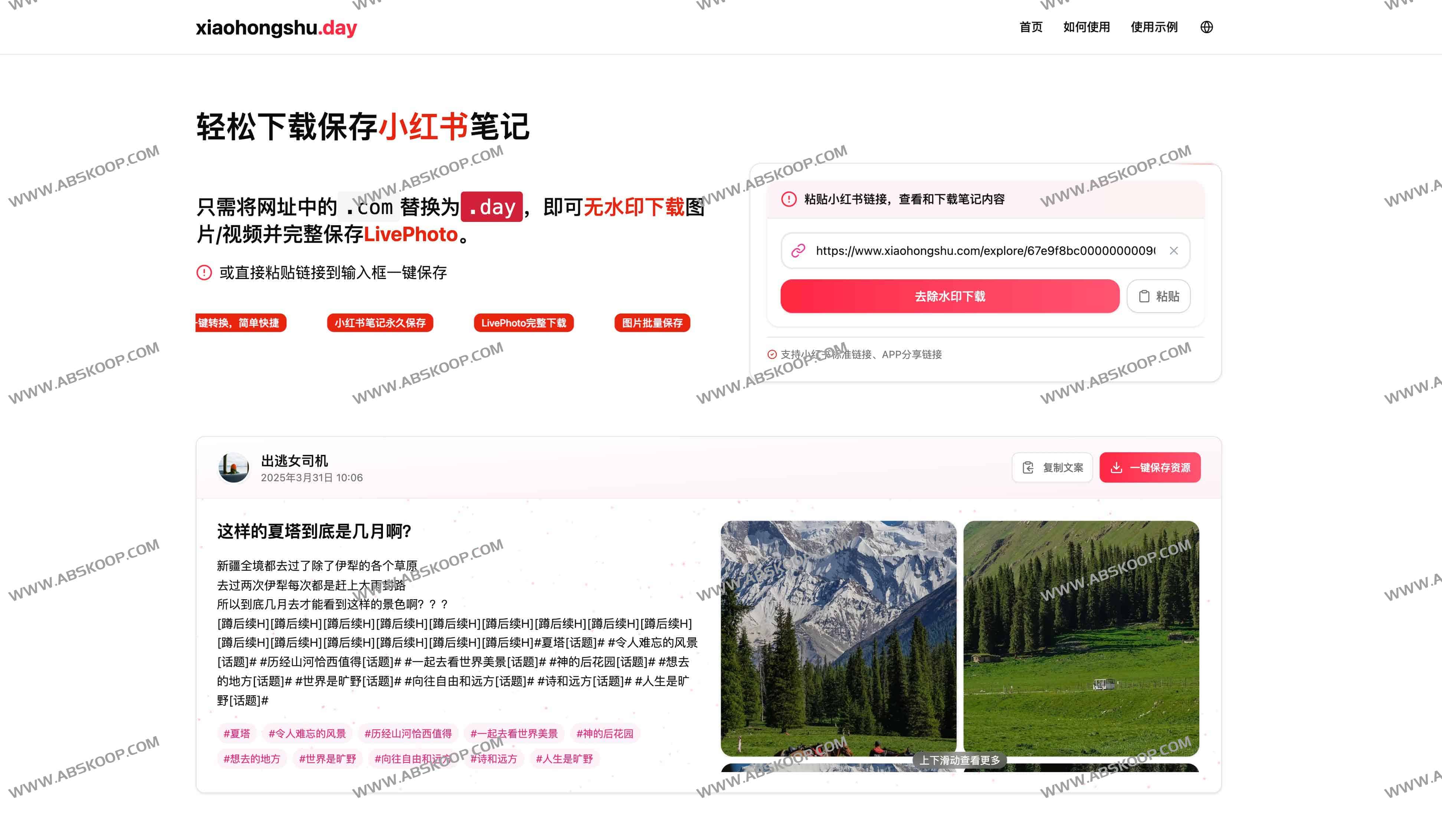 小红书无水印笔记内容一键下载指南 永久保存图片视频与LivePhoto：Xiaohongshu Day
