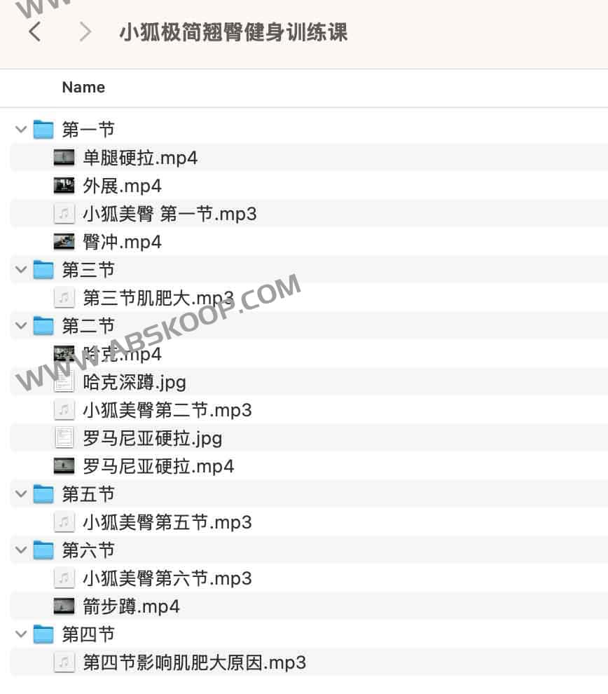 小狐极简翘臀健身训练课
