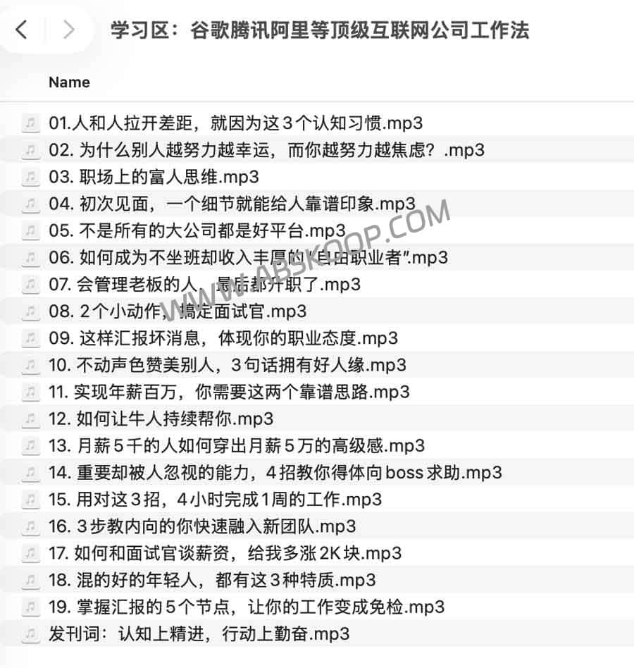 学习区：谷歌腾讯阿里等顶级互联网公司工作法