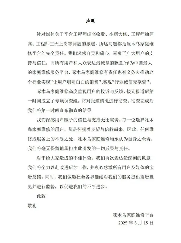 啄木鸟承诺的整改去哪了：网友称只收到了代金券插图