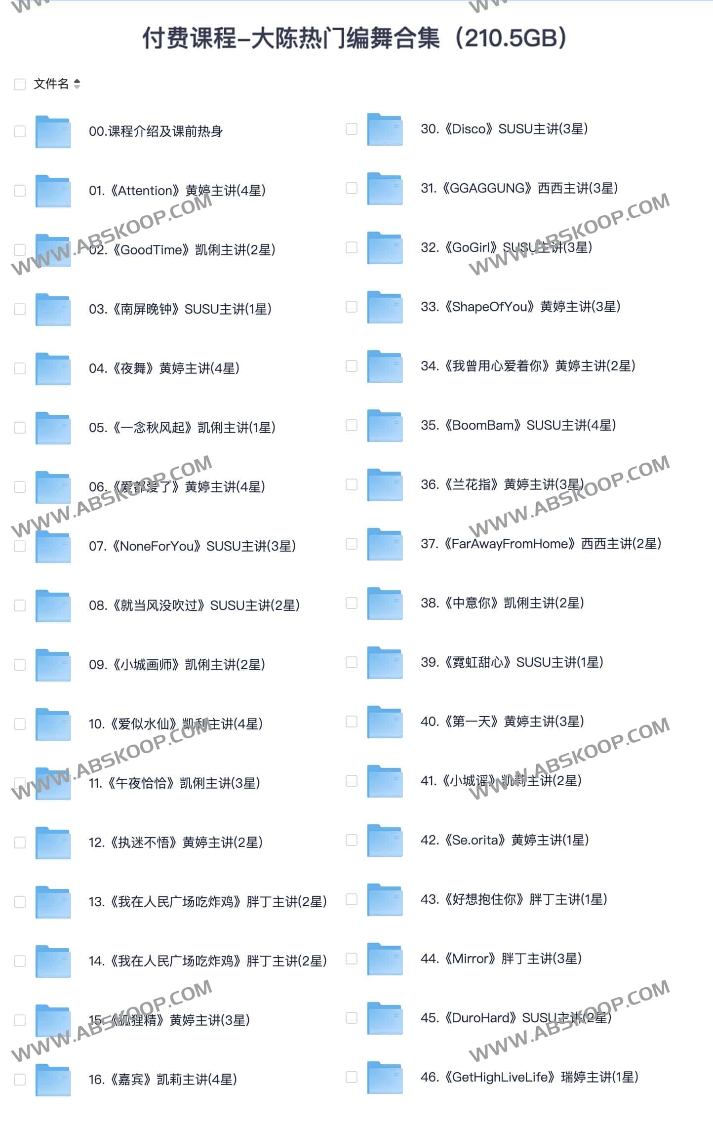 付费课程 大陈热门编舞合集