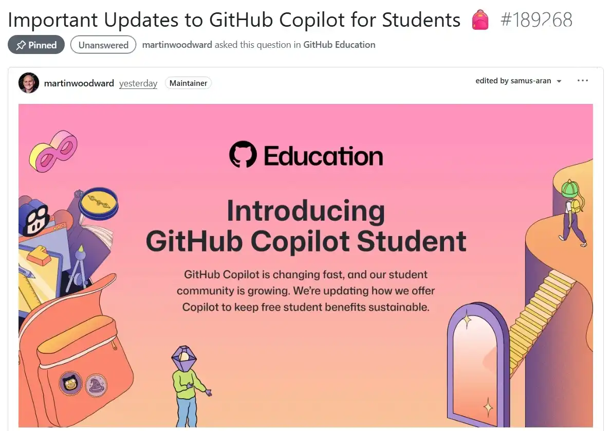 微软 GitHub Copilot 学生免费套餐“降本”:无法手动选择高级 AI 模型,引发众怒插图 微软 GitHub Copilot 学生免费套餐“降本”:无法手动选择高级 AI 模型,引发众怒插图