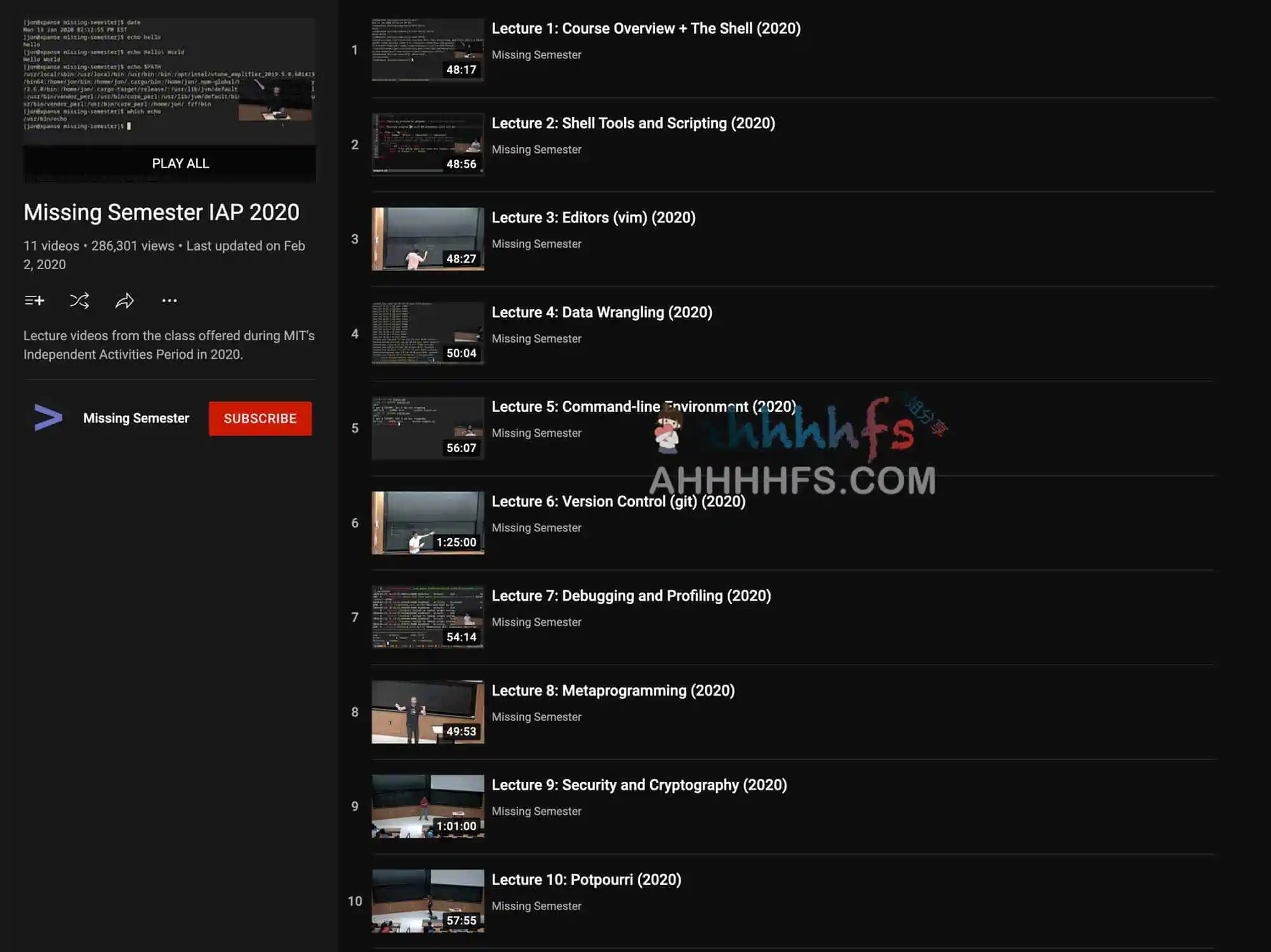 开源计算机科学课程-The Missing Semester of Your CS Education