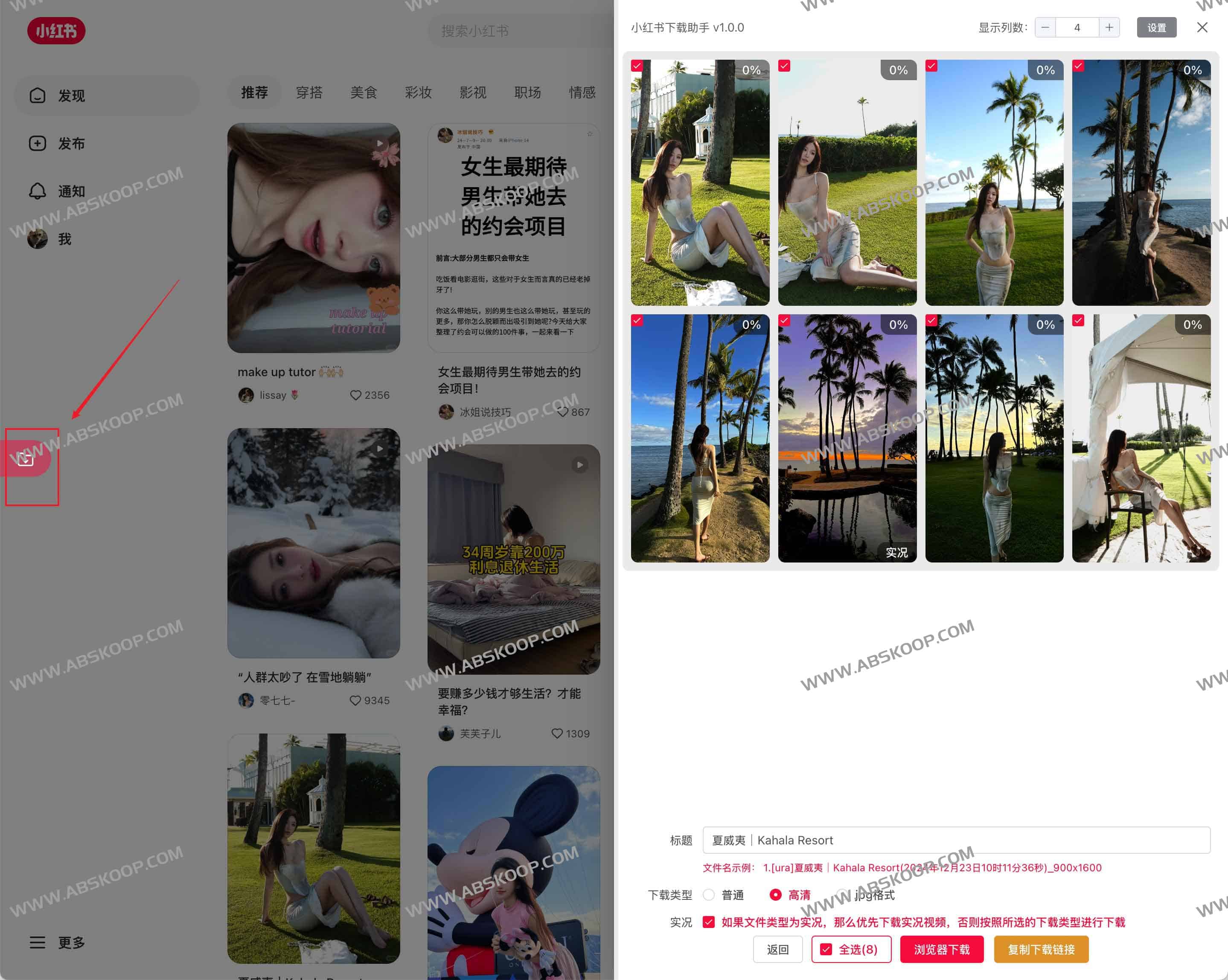 小红书下载助手：小红书图片、视频、实况下载工具