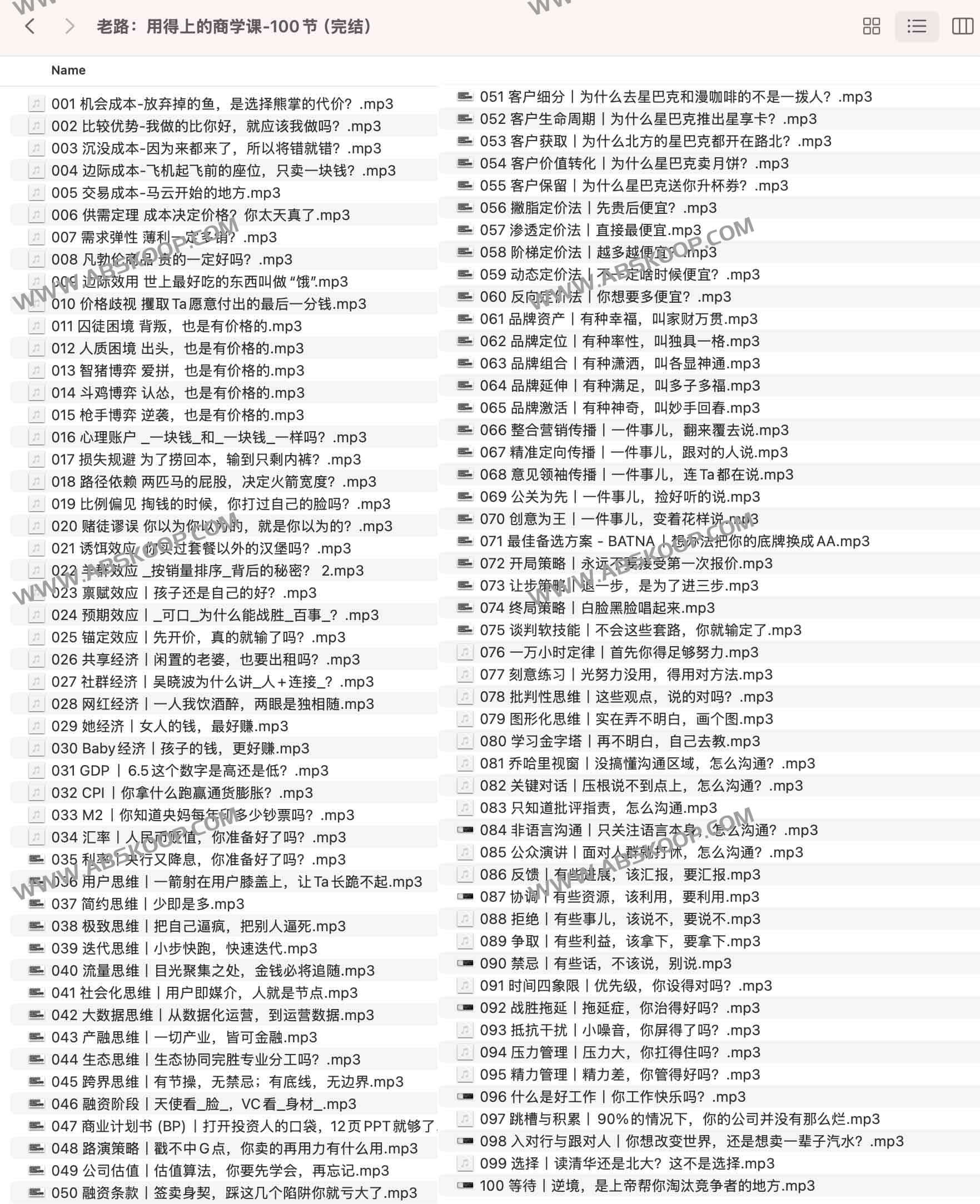 老路：用得上的商学课-100节（完结）