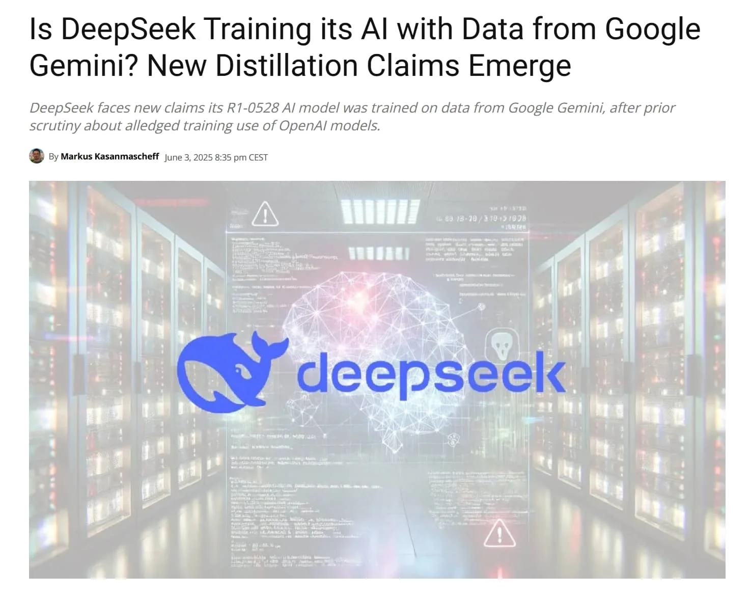 DeepSeek可能使用了Google Gemini数据训练新 AI 模型插图 DeepSeek可能使用了Google Gemini数据训练新 AI 模型插图