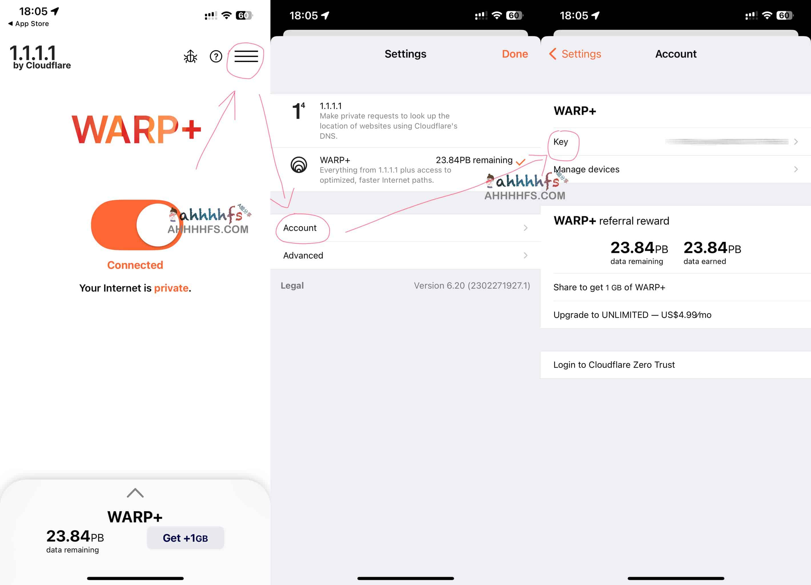 自动获取1.1.1.1 warp+ 24PB 无限流量密钥 出海无忧