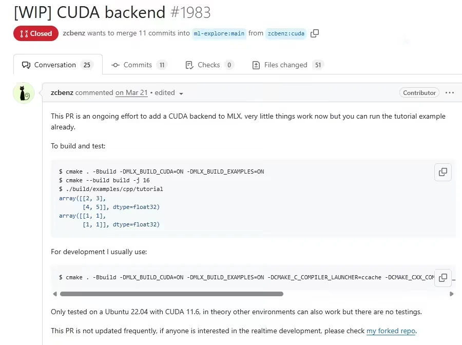 苹果 AI 框架 MLX 正新增英伟达 CUDA 支持,助开发者降低硬件成本插图 苹果 AI 框架 MLX 正新增英伟达 CUDA 支持,助开发者降低硬件成本插图