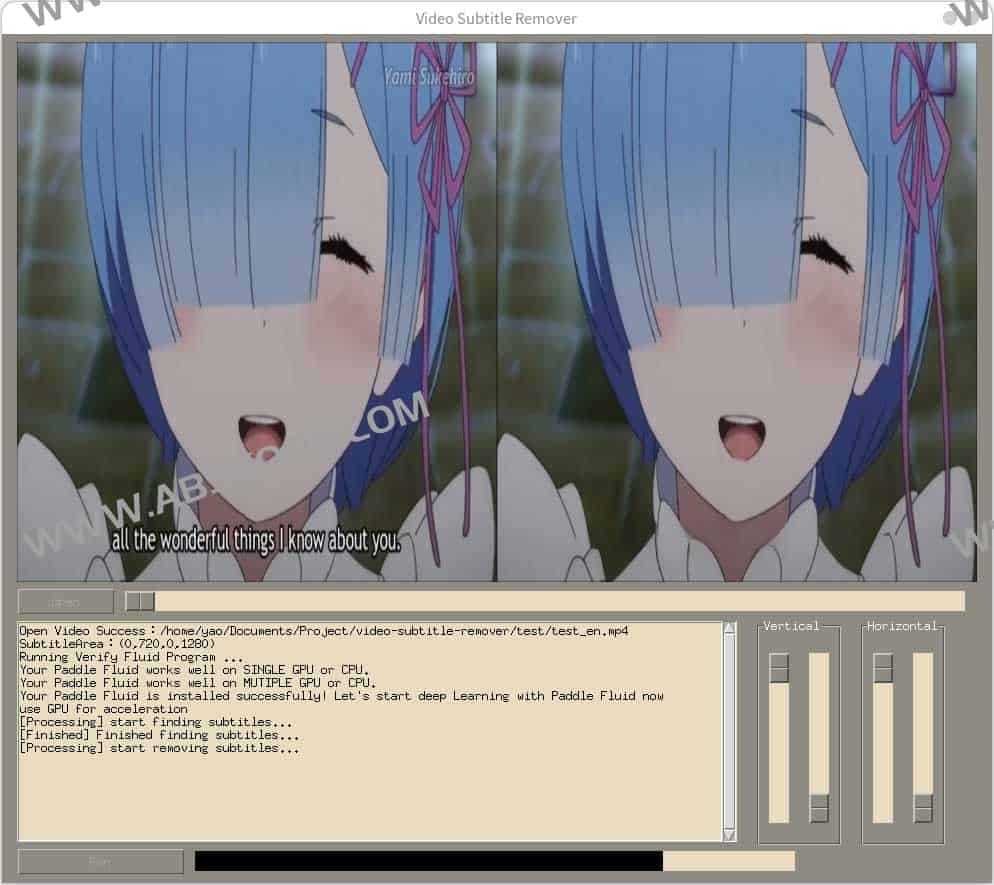 AI视频硬字幕去除工具 无损分辨率-Video subtitle remover (VSR)