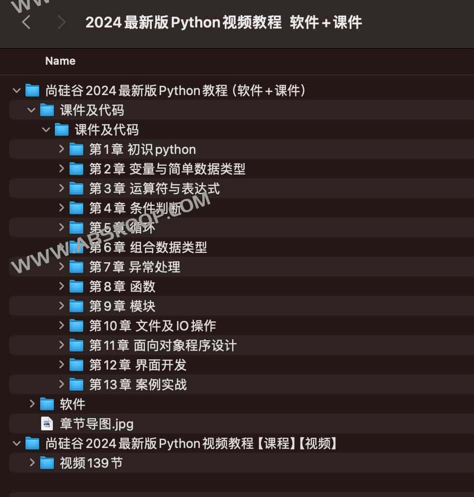 尚硅谷2024最新版Python视频教程&nbsp; 软件+课件