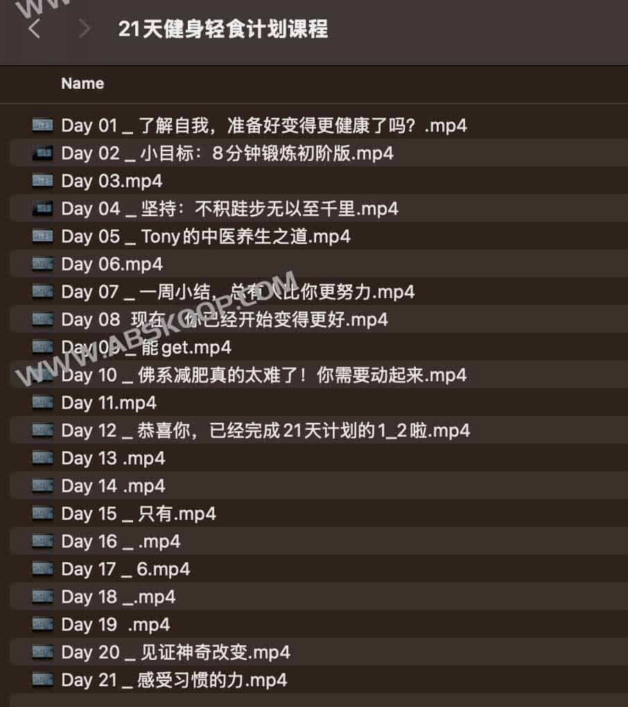 21天健身轻食计划课程