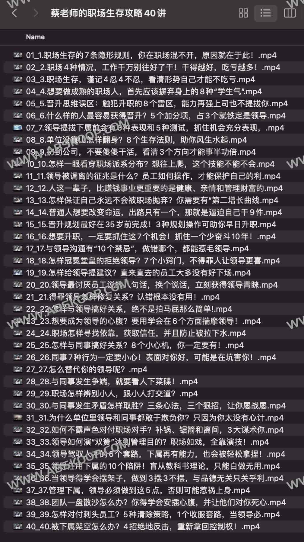 蔡老师的职场生存攻略40讲