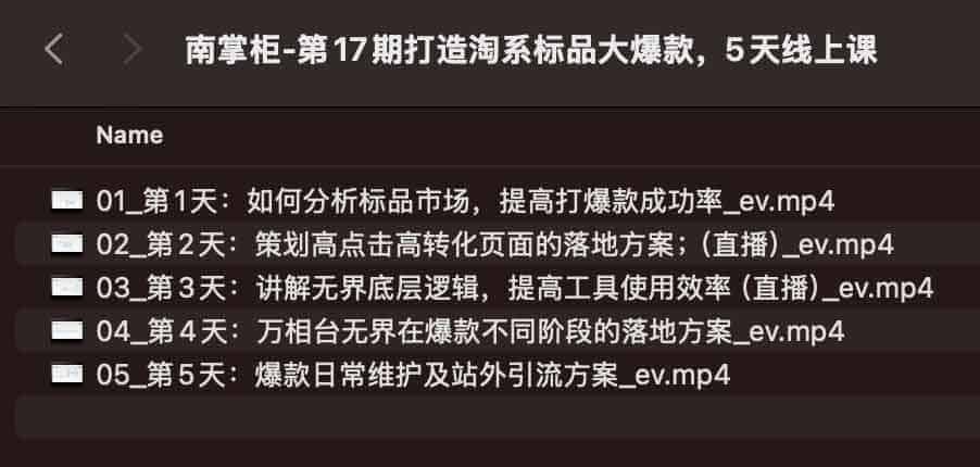 南掌柜-第17期打造淘系标品大爆款，5天线上课