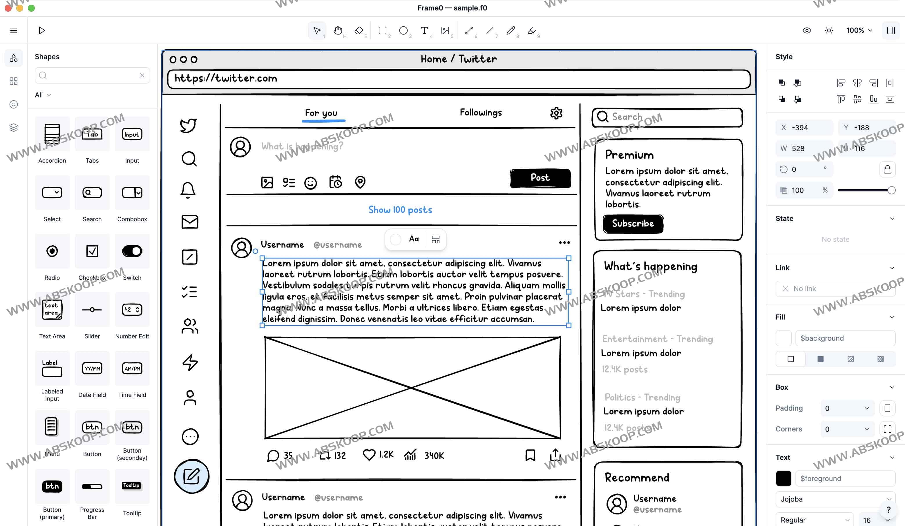 Frame0：手绘风格的线框图工具