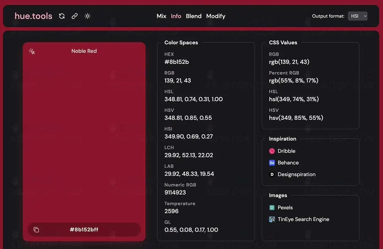hue.tools-免费开源的在线配色工具-info