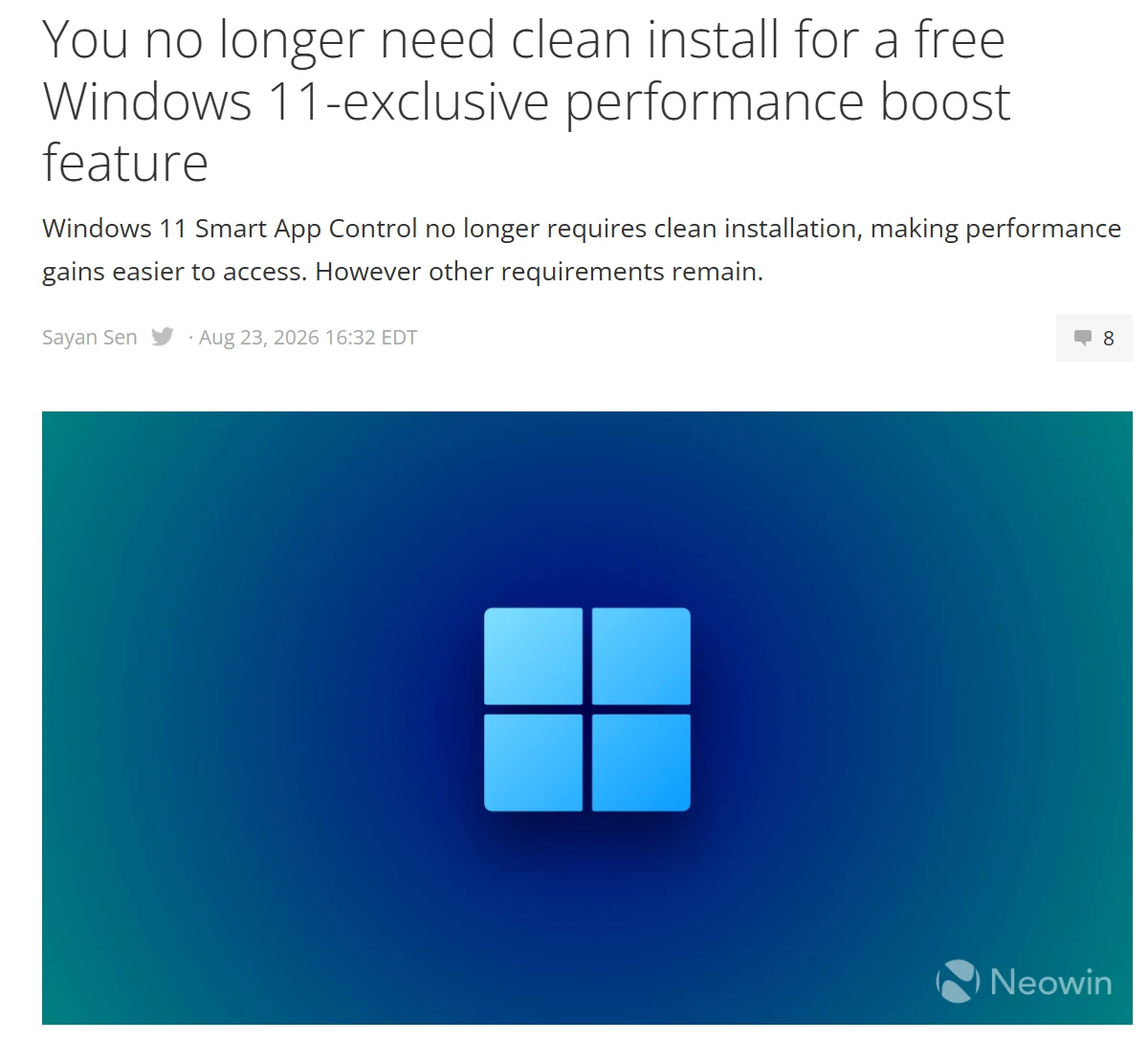 微软放宽Win11智能应用控制限制:无需全新安装系统即可开启插图 微软放宽Win11智能应用控制限制:无需全新安装系统即可开启插图