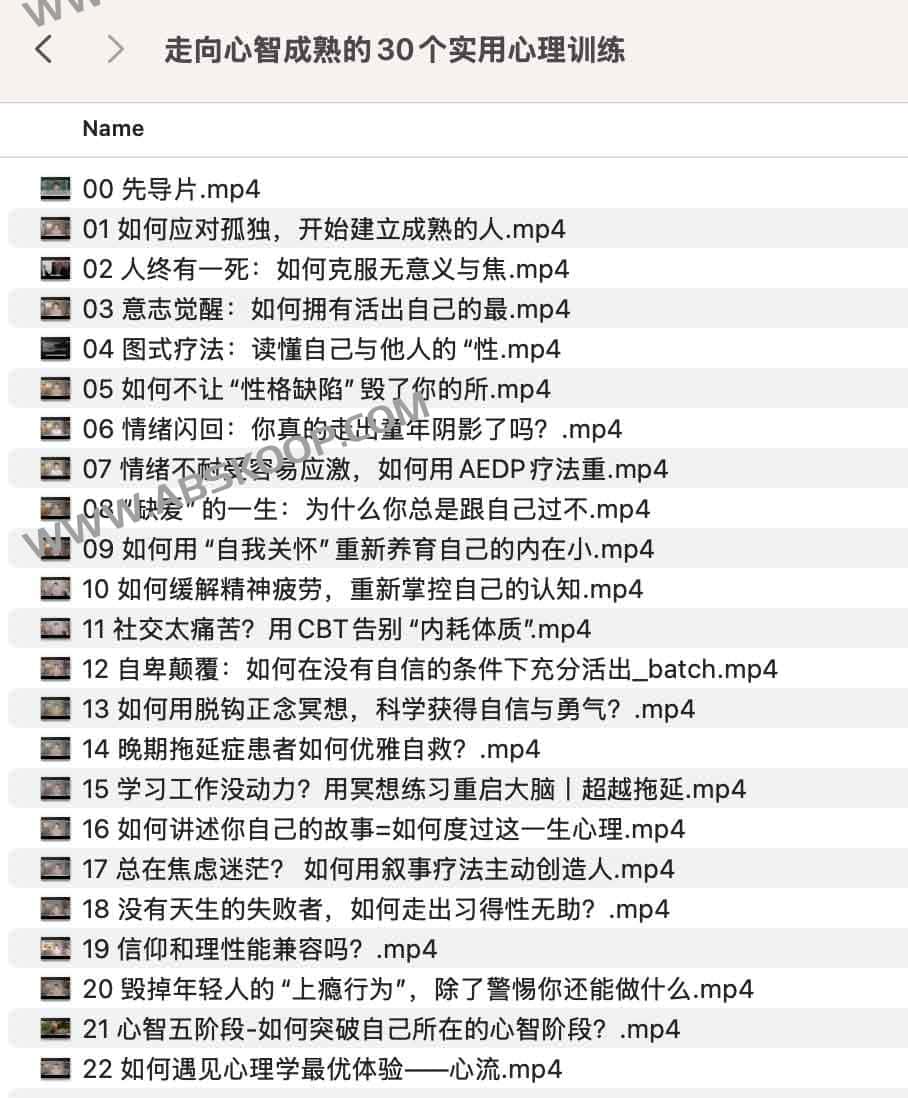 走向心智成熟的30个实用心理训练