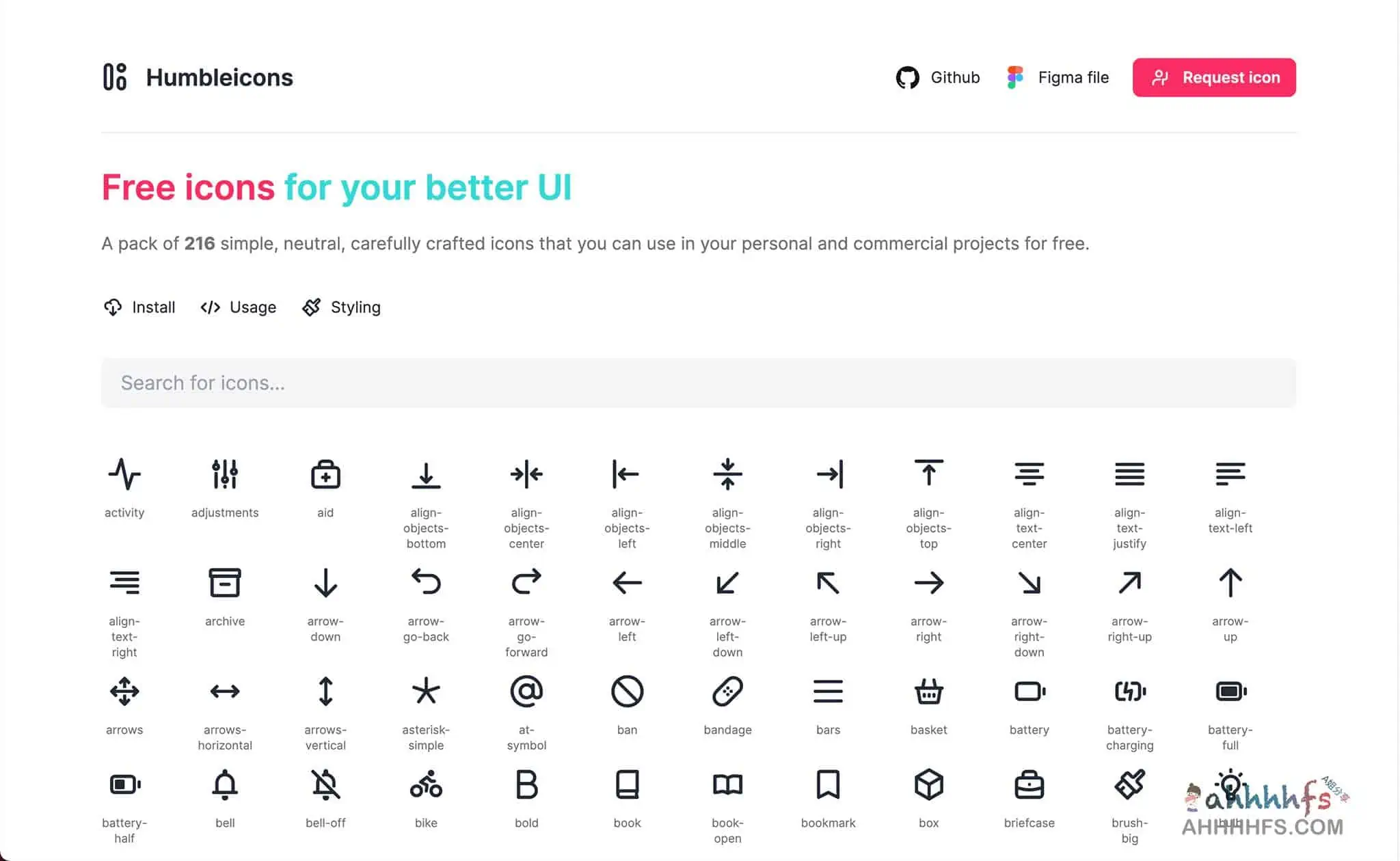 Humbleicons 开源免费的UI 图标库 可商用