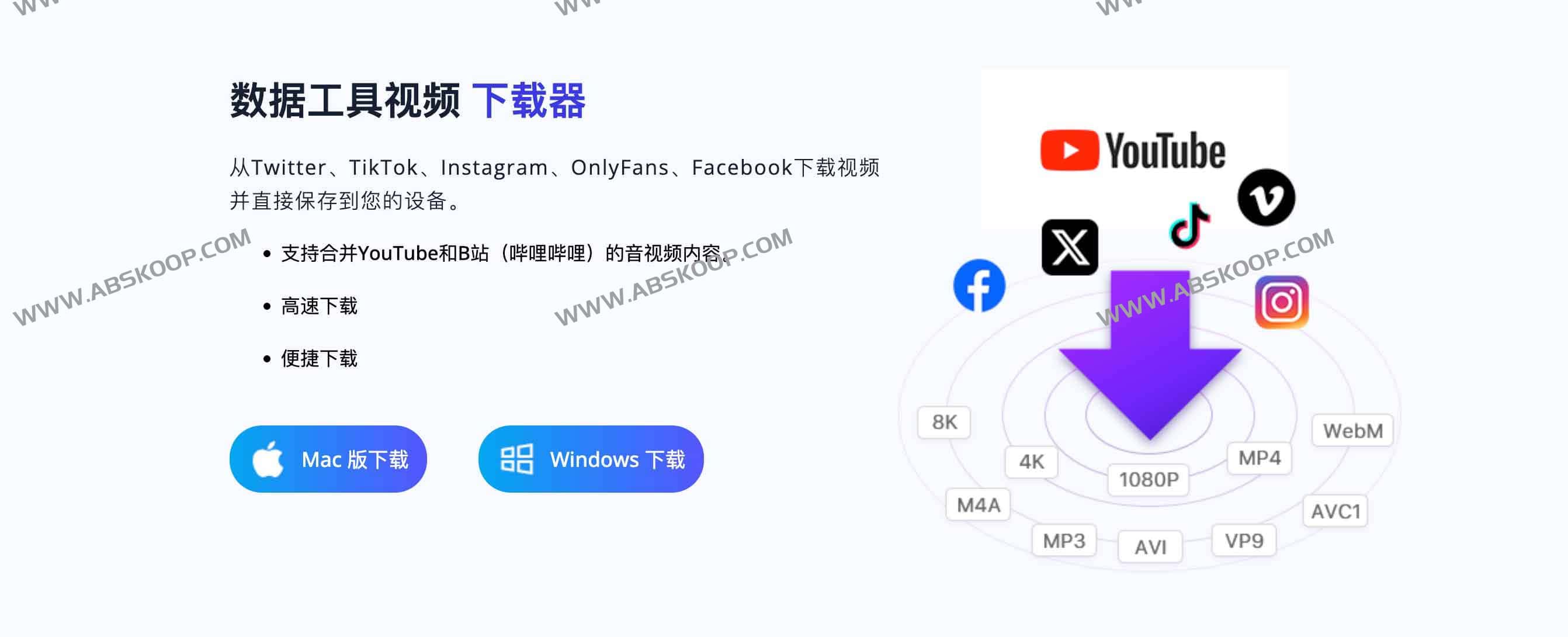 DataTool.vip：在线无水印4K视频下载器 一键下载全网视频
