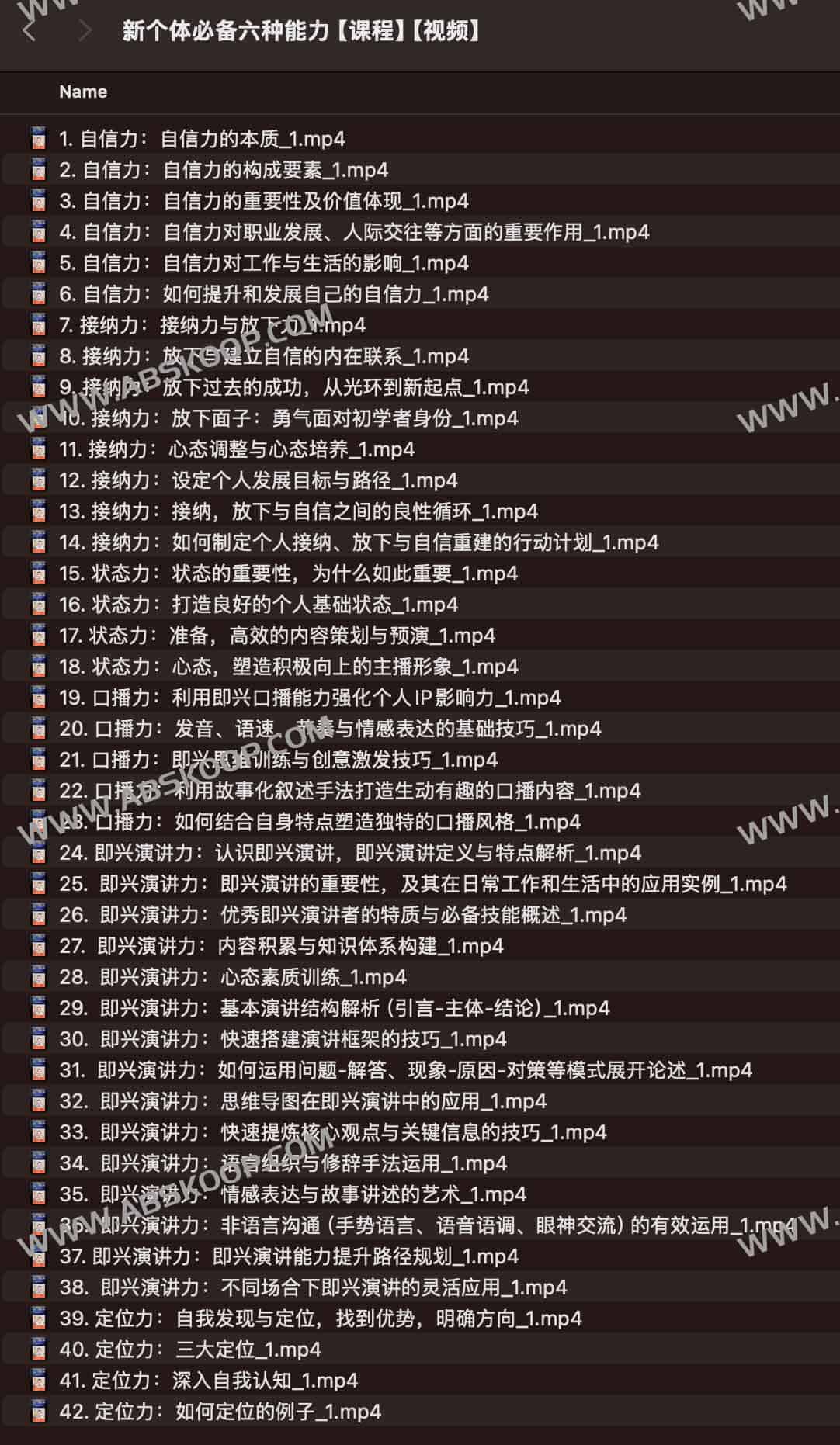 新个体必备六种能力视频课程