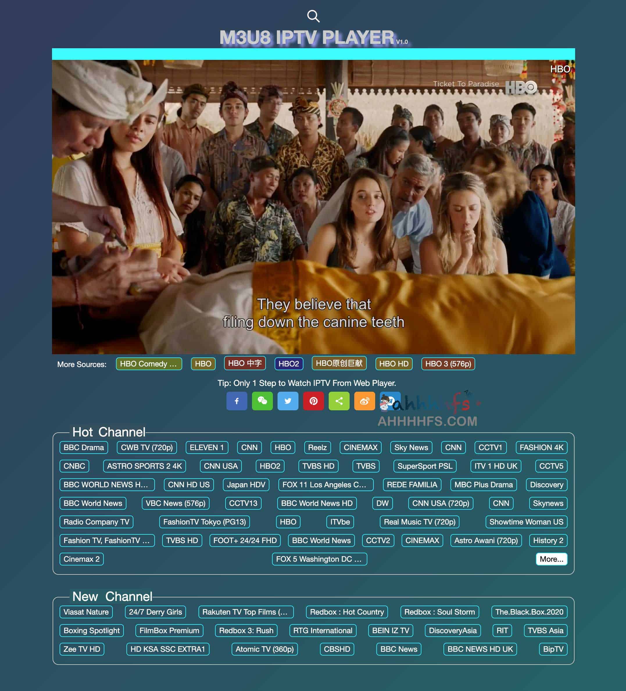 全球在线M3U8 IPTV直播源播放-M3U8 IPTV PLAYER ONLINE