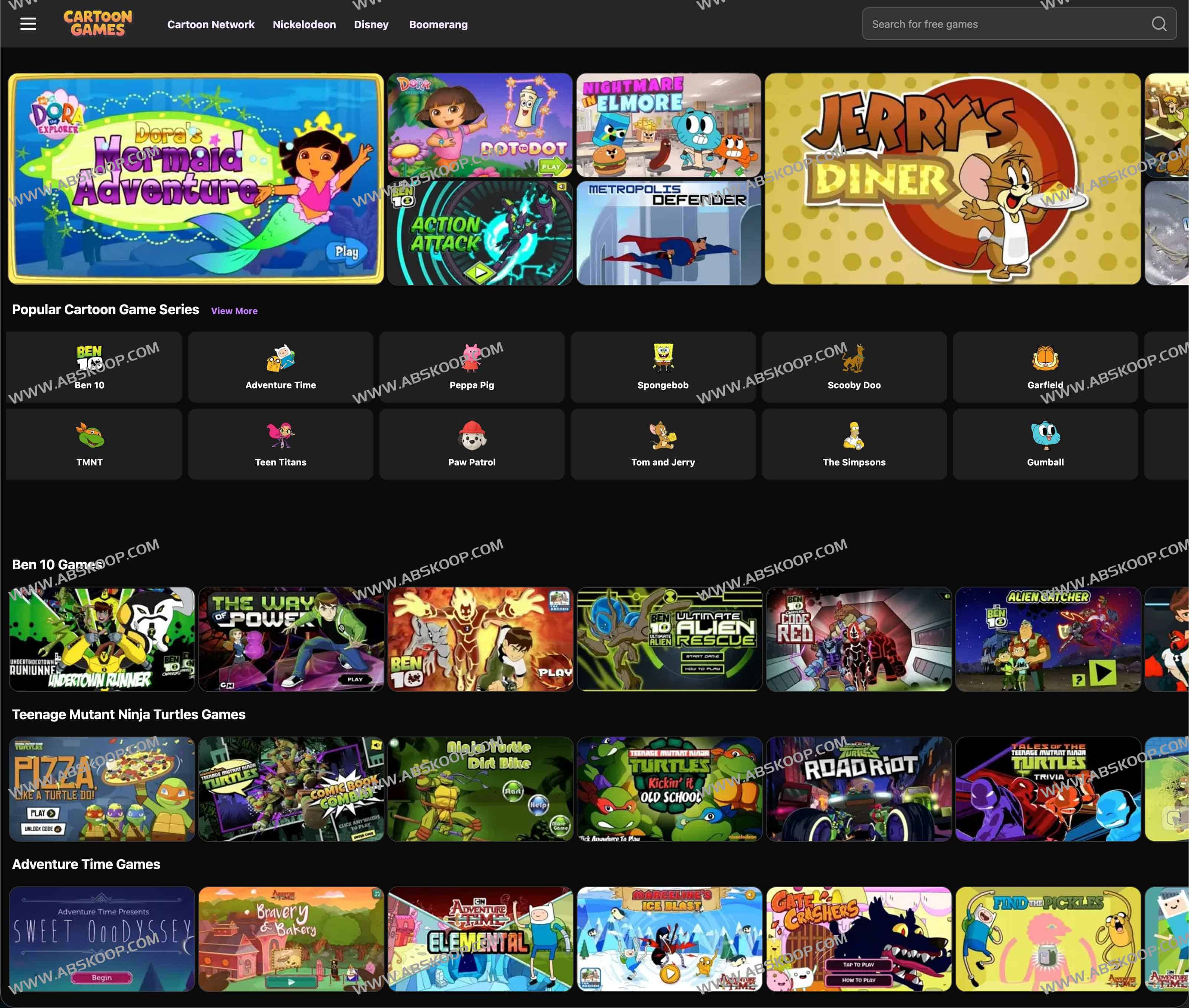 CartoonGames：免费畅玩经典卡通网络游戏的天堂