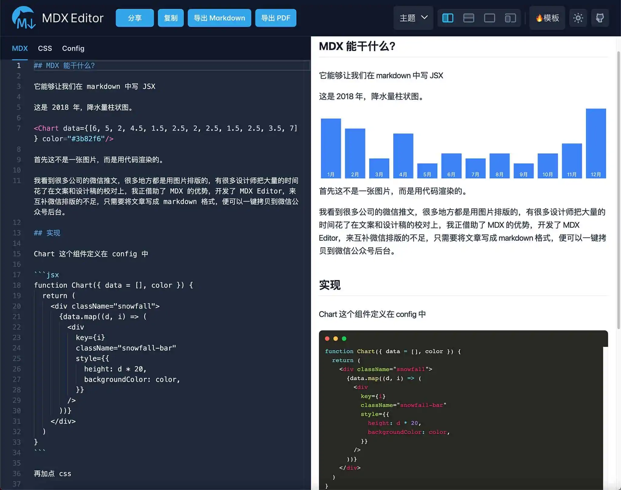 好用的微信排版编辑器,支持简历排版-MDX Editor
