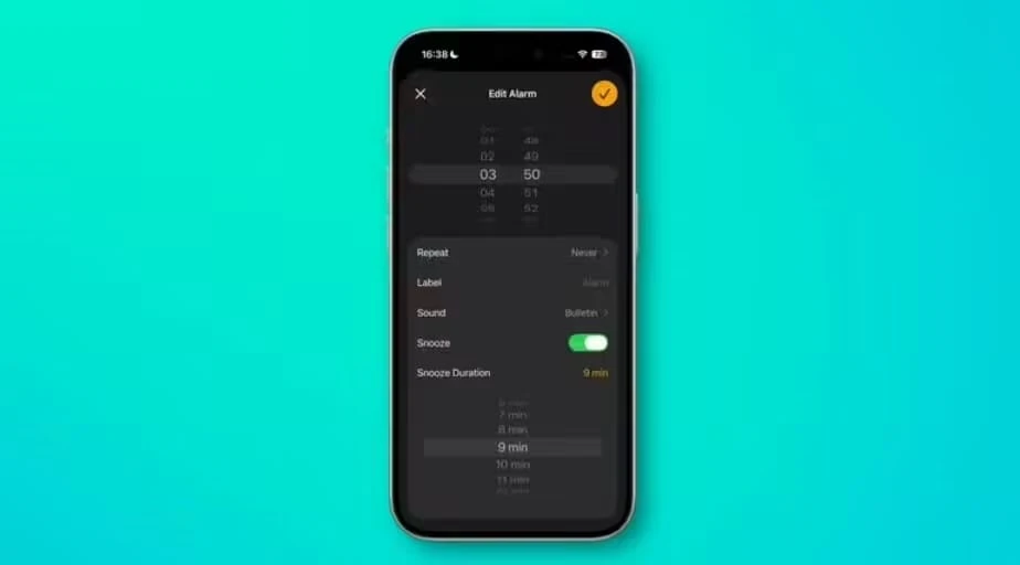 iPhone 闹钟终于可以自定义稍后提醒时间，苹果 iOS 26 支持 1 到 15 分钟调节插图1