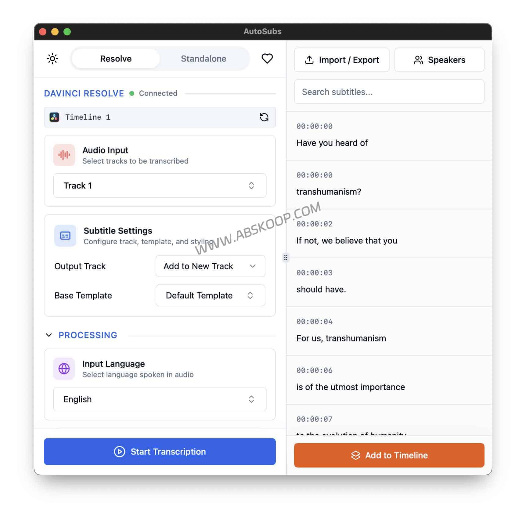 Auto-Subs：达芬奇工作流绝配，用本地显卡跑 Whisper 字幕