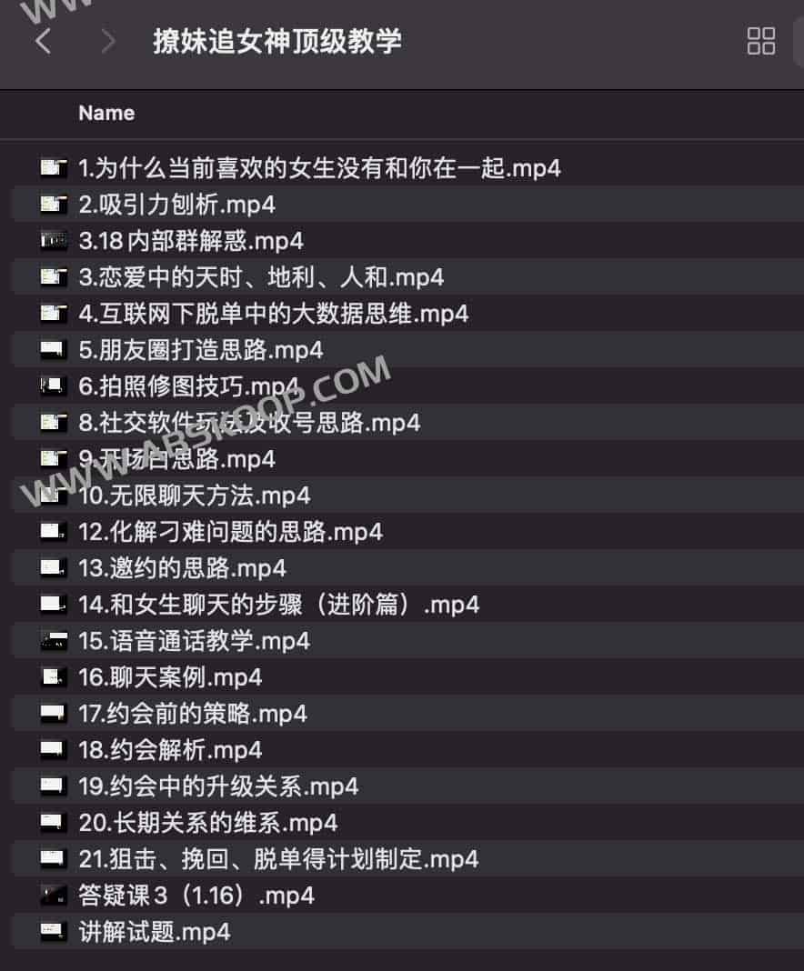 撩妹追女神顶级教学课程