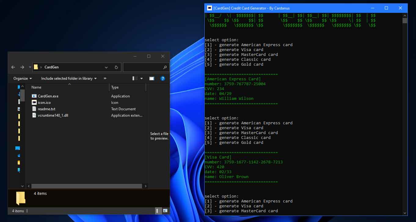 信用卡生成器-Credit Card Generator (CardGen)