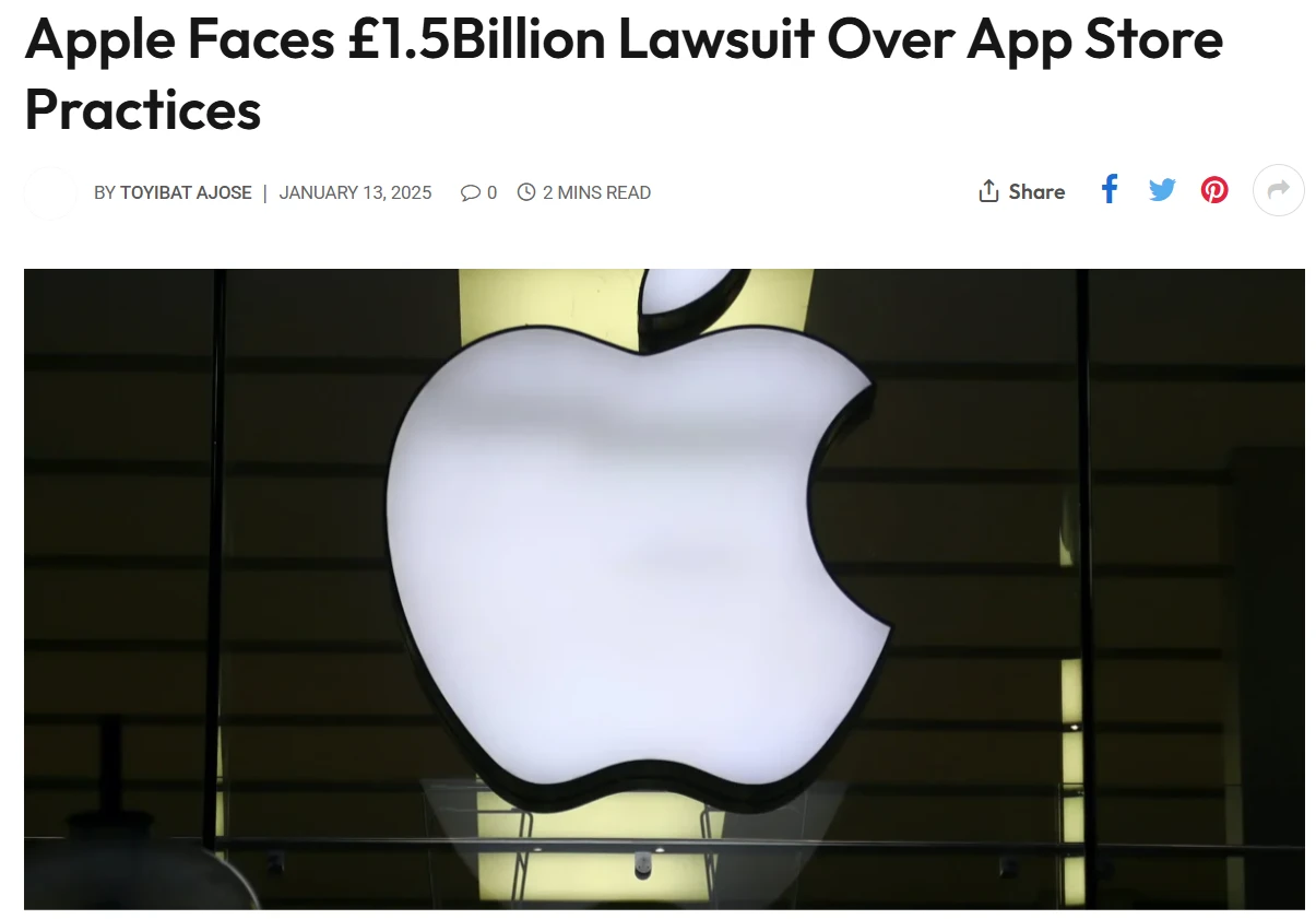 15亿英镑天价索赔：原告代表1960万英国iPhone用户集体起诉App Store垄断插图