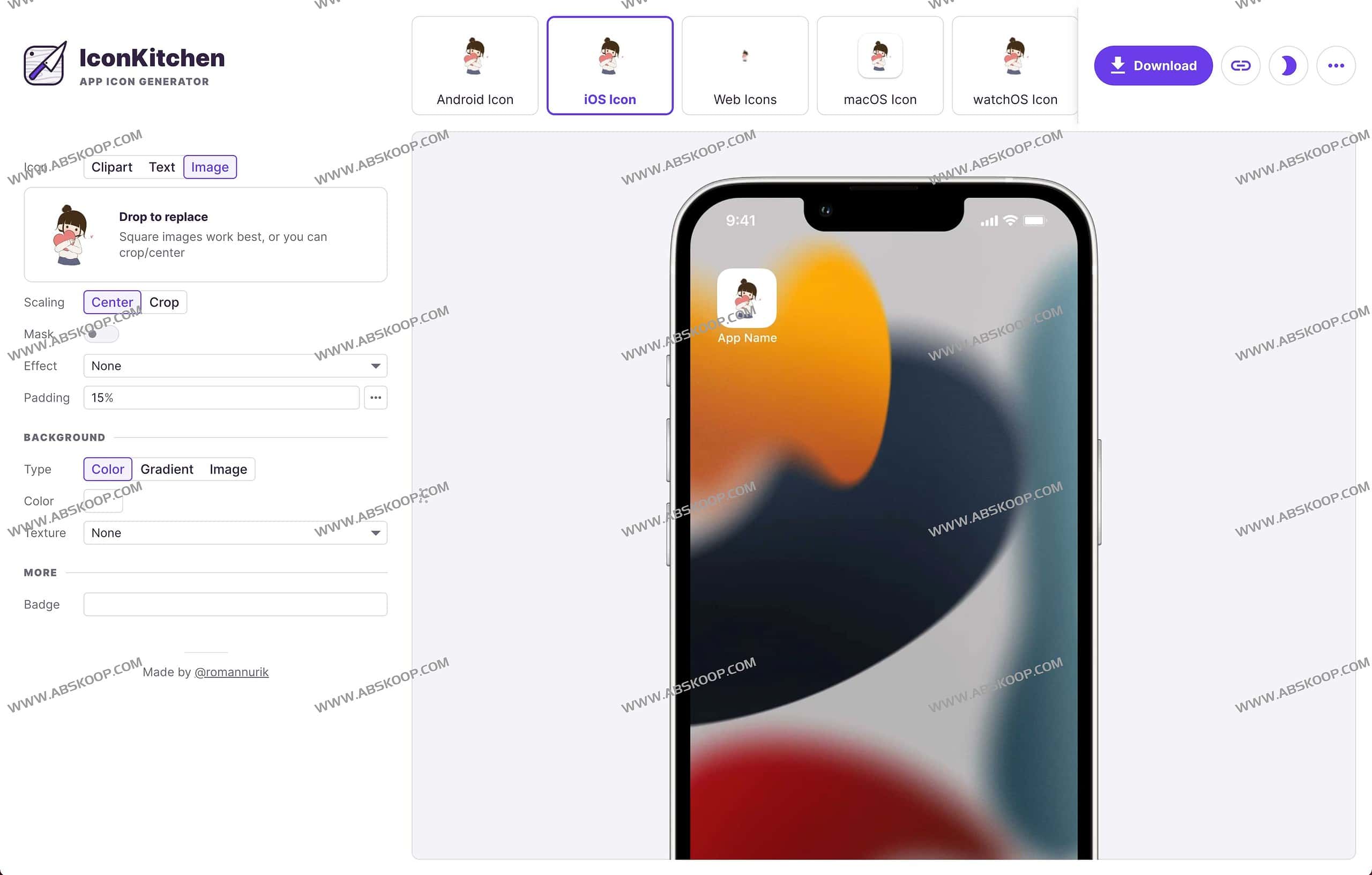 IconKitchen-快速为任何平台制作应用程序图标