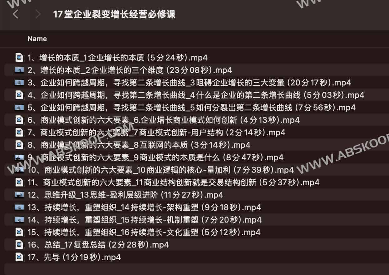 17堂企业裂变增长经营必修课