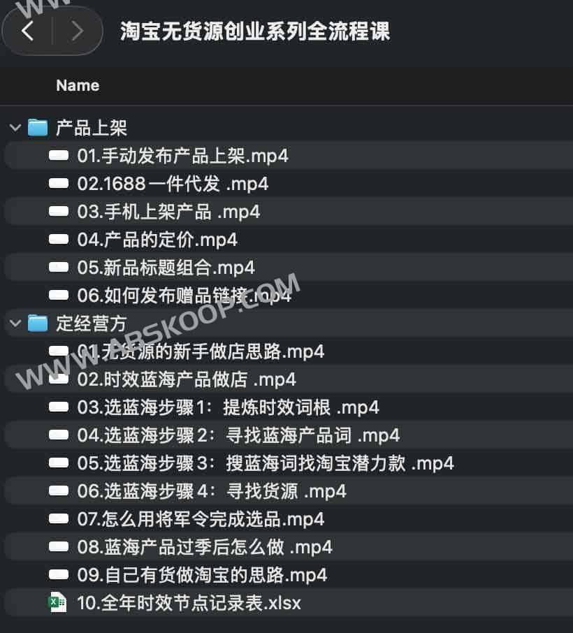 淘宝无货源创业系列全流程课