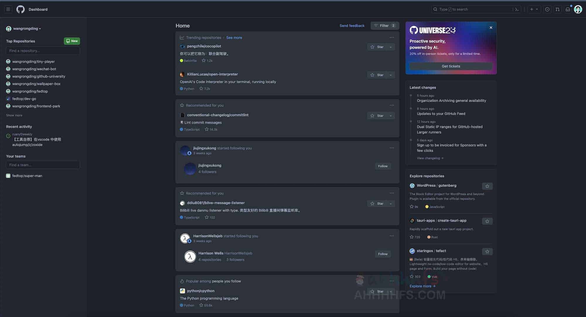 恢复旧版本GitHub Feed插件-Github Old Feed