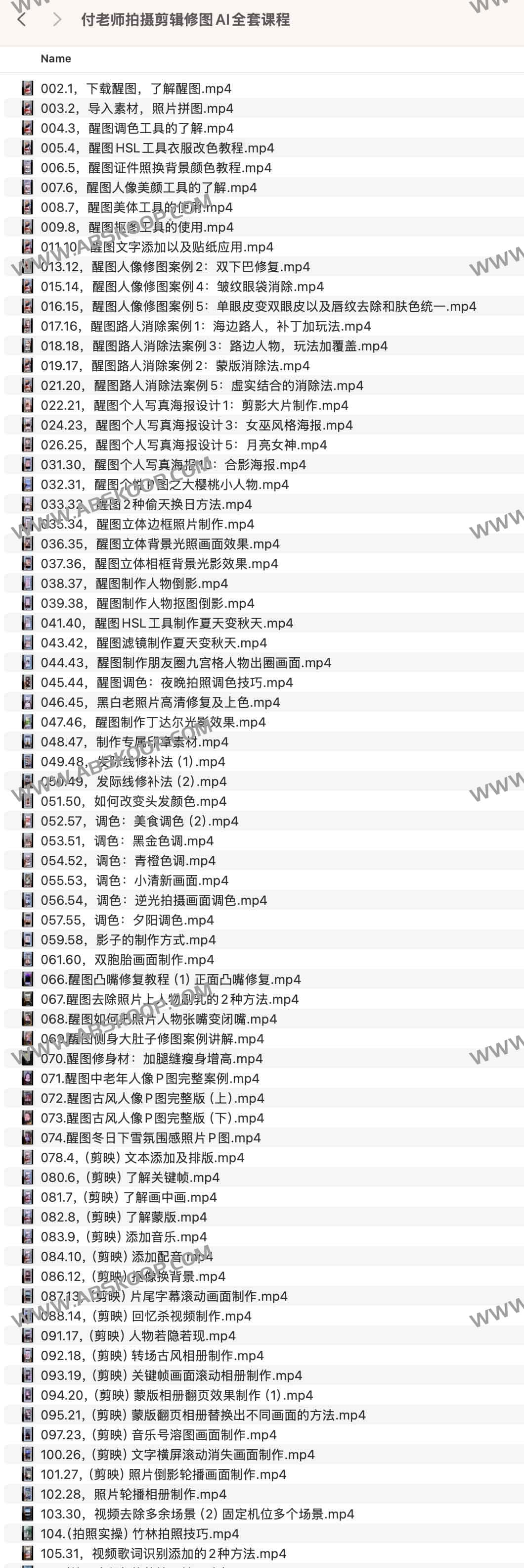 付老师拍摄剪辑修图AI全套课程