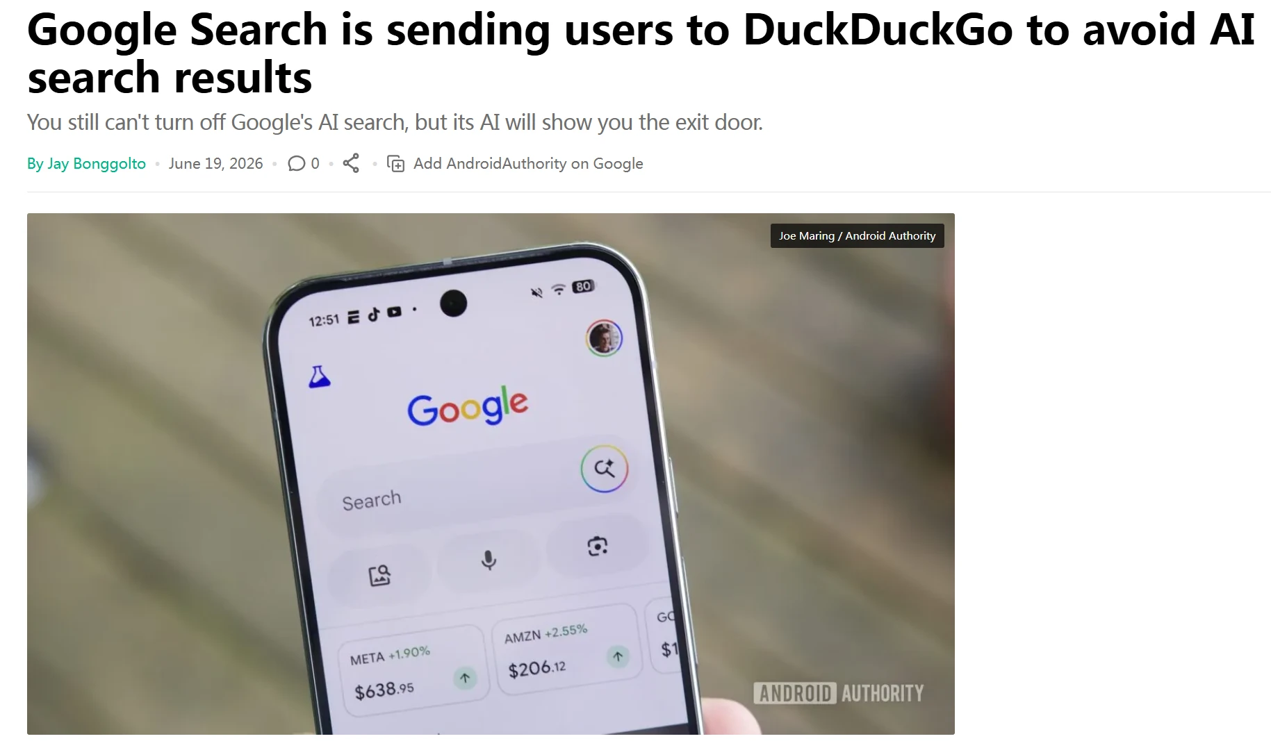 谷歌 AI 概览功能“反水”推荐竞品，DuckDuckGo 借“无 AI”需求下载量大增插图