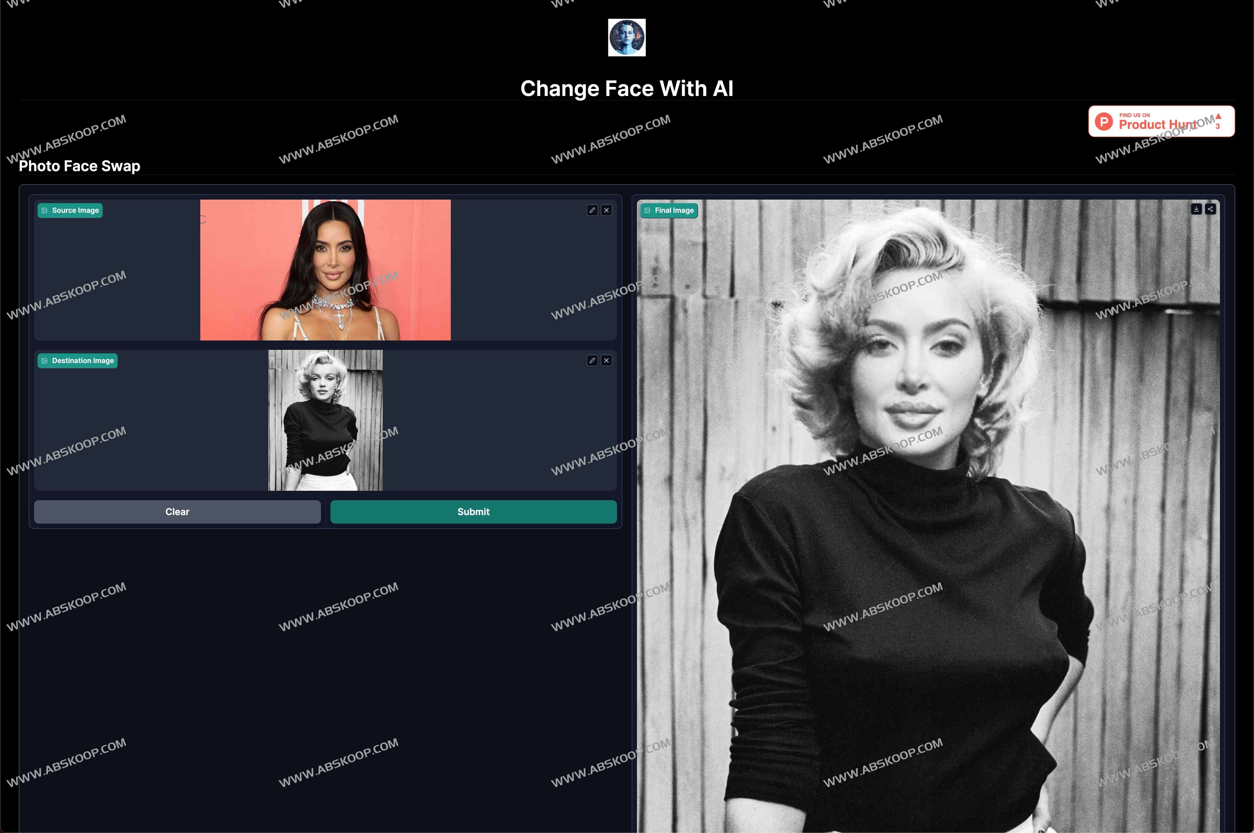 AI图片换脸和AI视频换脸网站-Change Face With AI