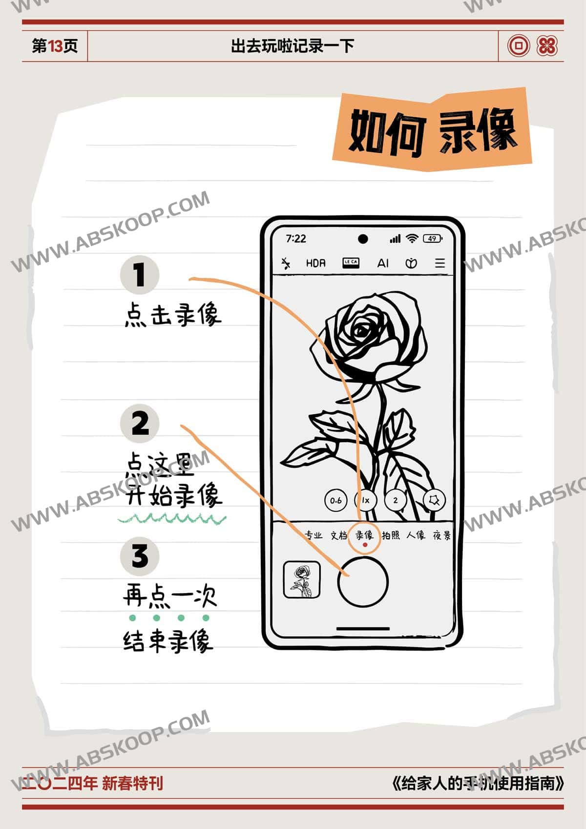 给家人的手机使用指南（A4彩印长边翻页）