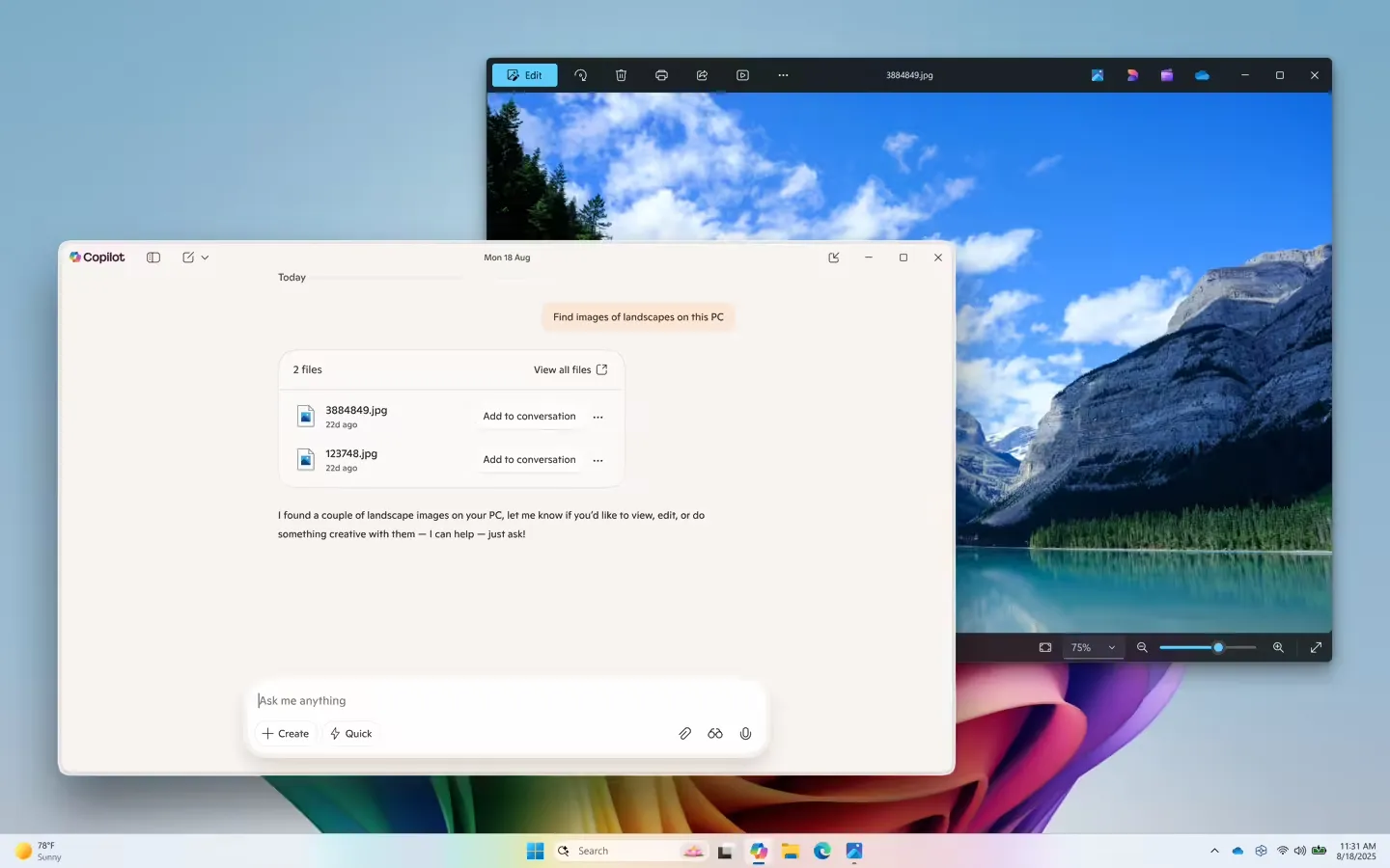 不用记文件名：Win11 版微软 Copilot 应用更新，用户用自然语言就能找到文件插图