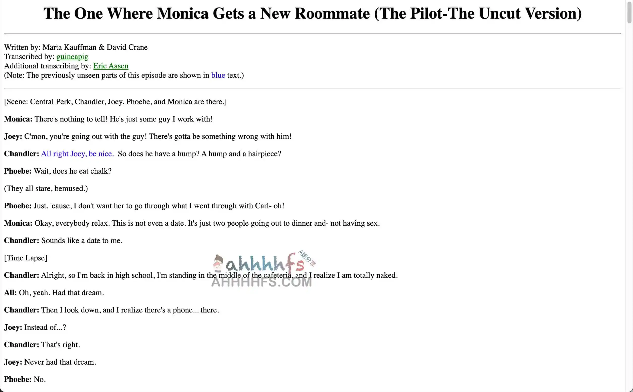 老友记剧本PDF 学习英语佳品