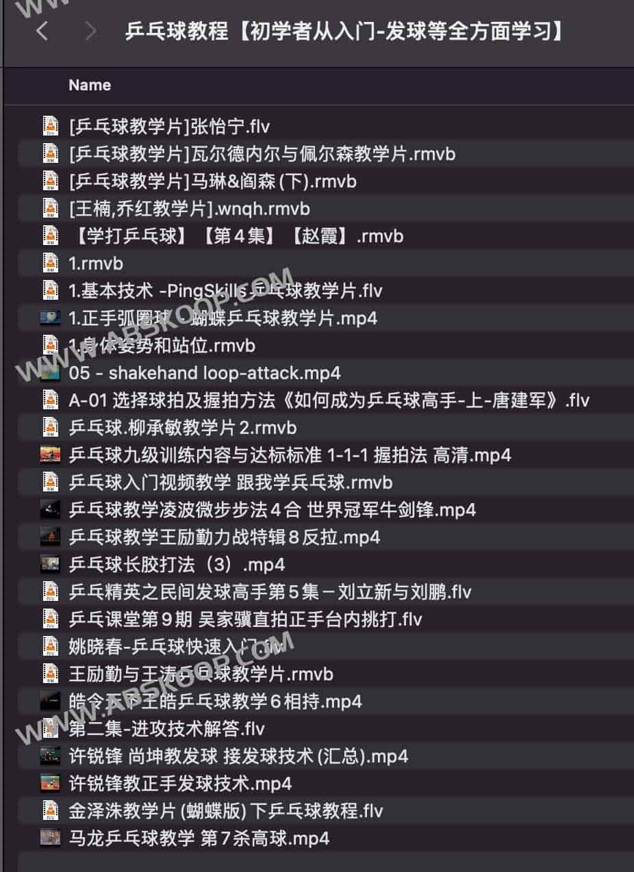 乒乓球教程 初学者从入门-发球等全方面学习