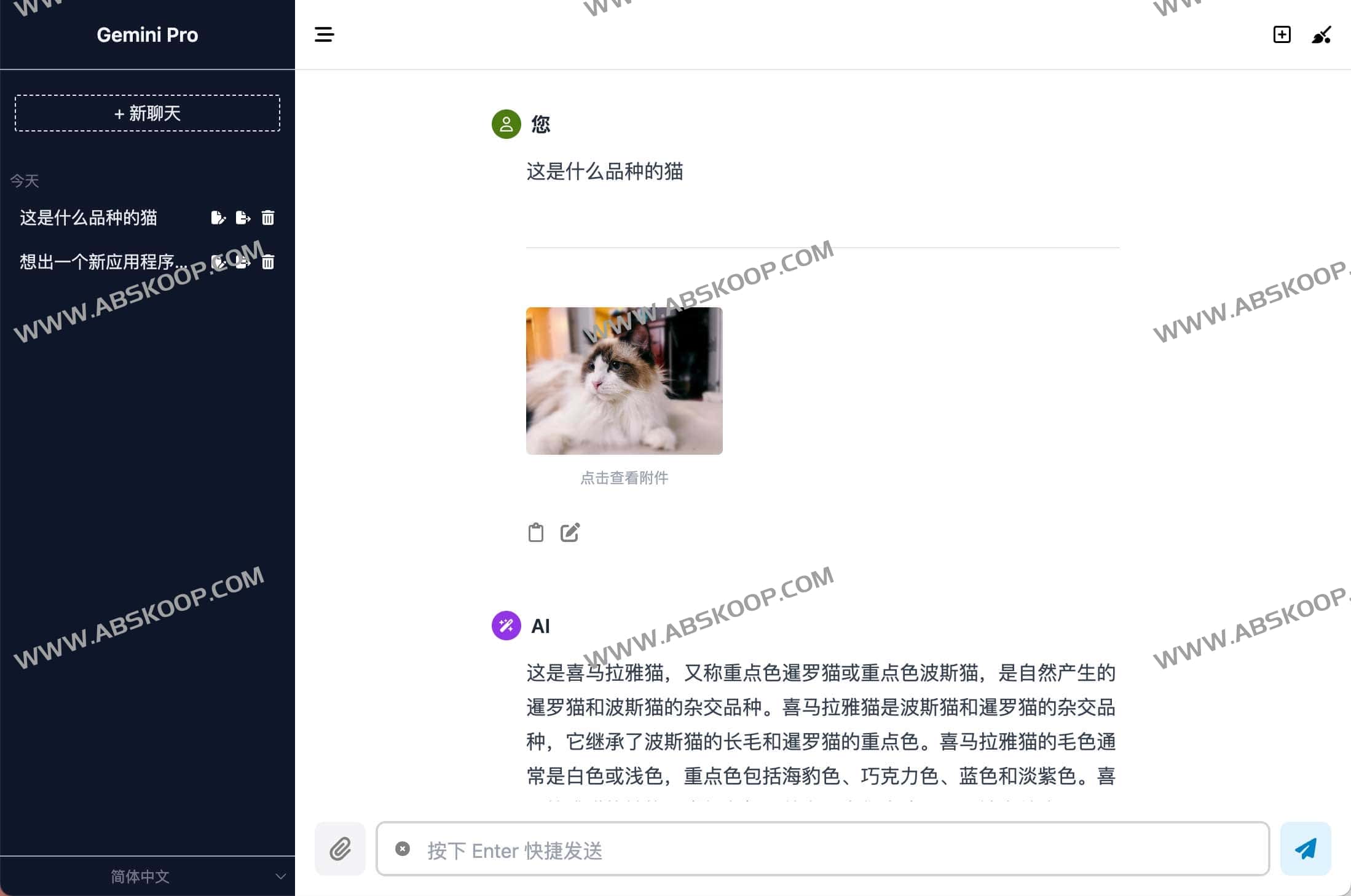 ChatGemini-基于 Google Gemini 的网页客户端 基于 Google Gemini 的网页客户端