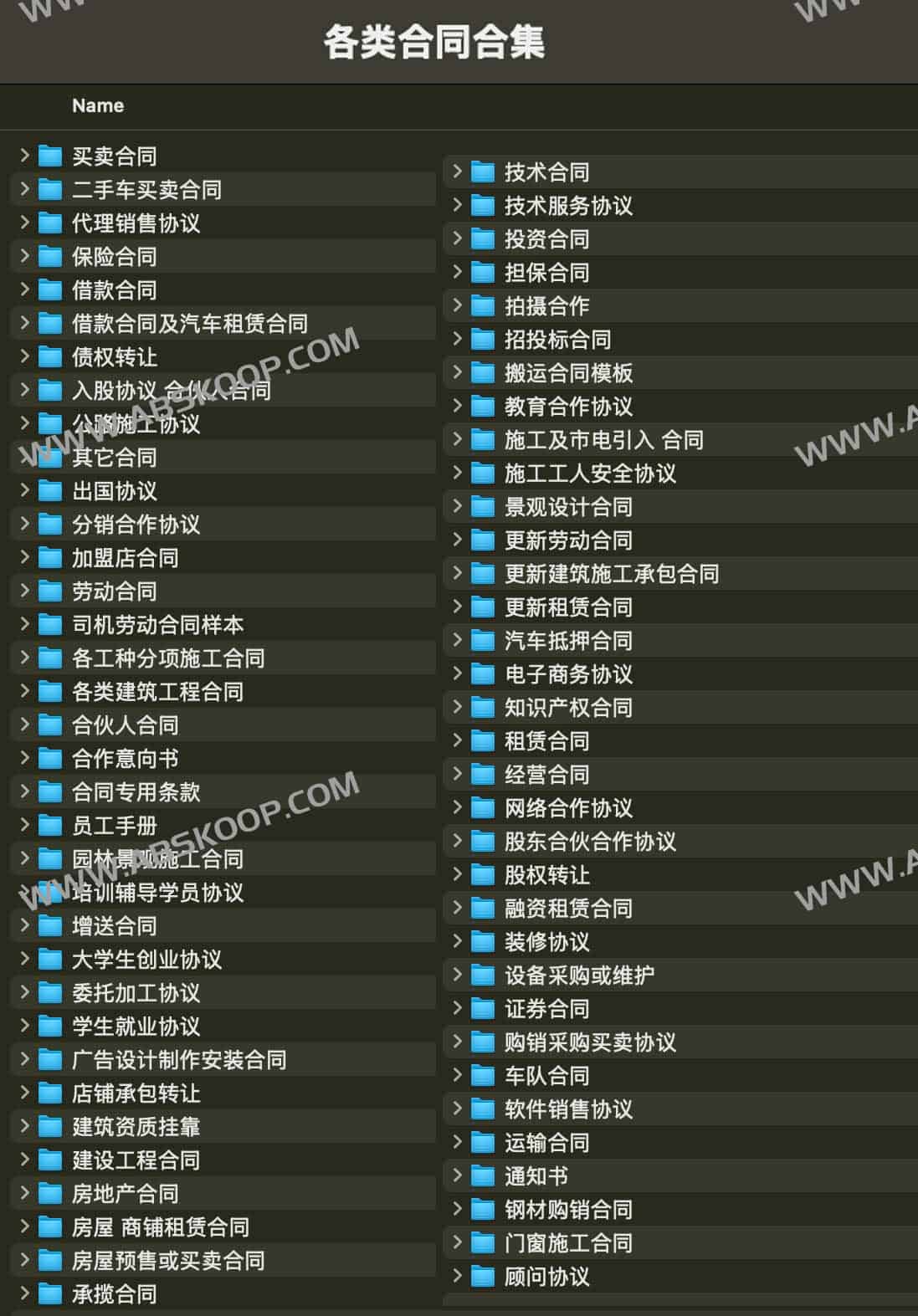 各类合同模版合集