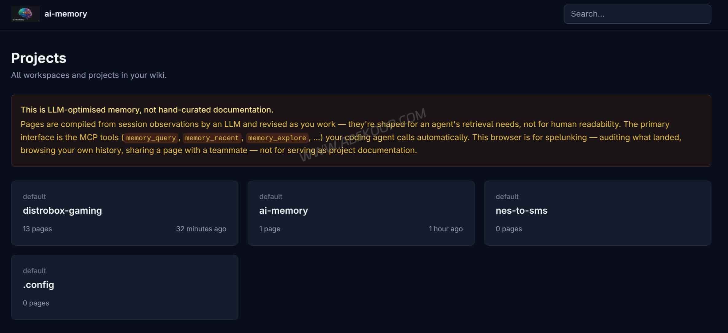 ai-memory:让 Claude Code 与 Codex 共享项目记忆 ai-memory Web 界面中的项目列表